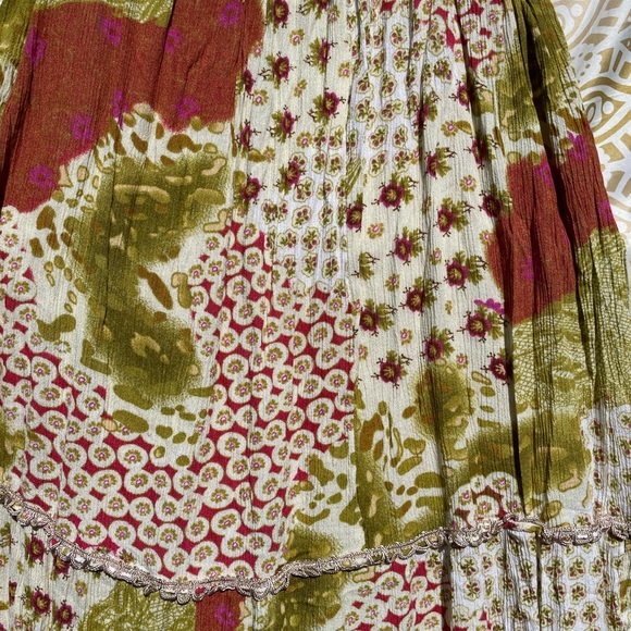 Chiffon-cotton Blend Peasant Skirt - Picture 2 of 3